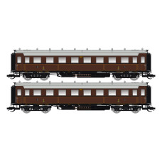 Set dvou osobních vozů 3. třídy C4Ü Sa 07, K.Sächs.Sts.E.B., I. epocha, s osvětlením, TT, Saxonia 120175