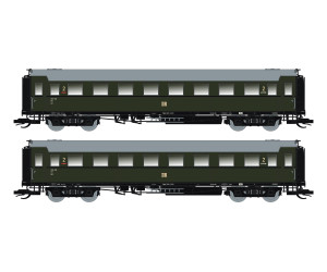 Set dvou osobních vozů 2. třídy C4Ü Sa 07, DR, III. epocha, nová provozní čísla, TT, Saxonia 120181-2