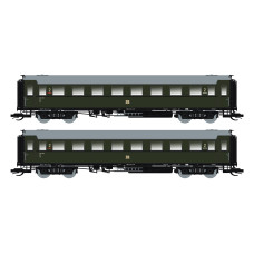 Set dvou osobních vozů 2. třídy C4Ü Sa 07, DR, III. epocha, s osvětlením, nová provozní čísla, TT, Saxonia 120183-2