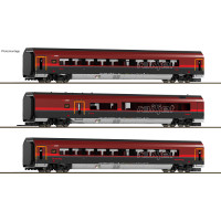 Set tří vozů jednotky RailJet, ÖBB, VI. epocha, TT, Saxonia Modellbau 120300 Set tří vozů jednotky RailJet, ÖBB, VI. epocha, TT, Saxonia Modellbau 120300
