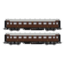 Set dvou osobních vozů 3. třídy C4Ü Sa 07, K.Sächs.Sts.E.B., s osvětlením, I. epocha, H0, Saxonia 87175