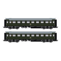Set dvou osobních vozů 2. třídy C4Ü Sa 07, DR, IV. epocha, s osvětlením, H0, Saxonia 87197