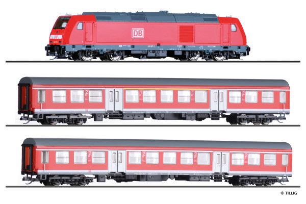 Základní sada TT s osobním vlakem a motorovou lokomotivou TRAXX , DB AG, V. epocha, TT, Tillig 01505 Základní sada TT s osobním vlakem a motorovou lokomotivou TRAXX , DB AG, V. epocha, TT, Tillig 01505