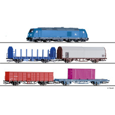 Základní sada TT s mezinárodním nákladním vlakem a motorovou lokomotivou TRAXX ,VI. epocha, TT, Tillig 01507 Základní sada TT s mezinárodním nákladním vlakem a motorovou lokomotivou TRAXX ,VI. epocha, TT, Tillig 01507