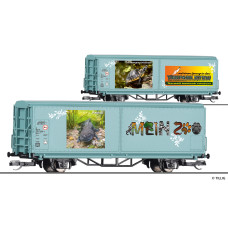 Vůz s posuvnými stěnami Hbis-tt „Mein ZOO“, START, VI. epocha, TT, Tillig 14858