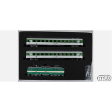 Set osobního vlaku s elektrickou lokomotivou 163 035 a dvou vozů Bt, ČD, V. epocha, TT, MTB 163035+BtSet