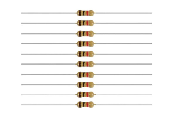 Rezistory, 1000 Ω, 0,25 W, 10 kusů, PECO PL-29