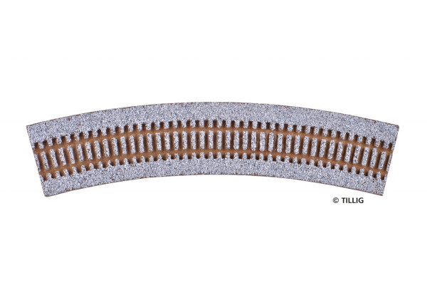 Kolejové podloží pro obloukovou kolej R41, šedé, 30°, H0, Tillig 86555