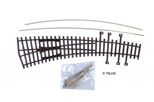 Stavebnice levé obloukové výhybky, H0, Tillig 82410