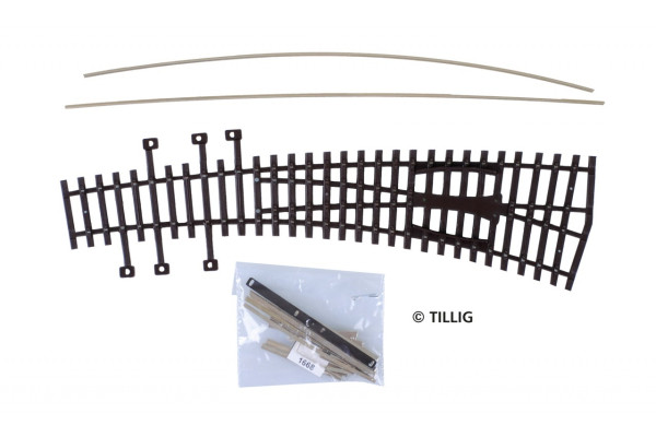 Stavebnice pravé obloukové výhybky, H0, Tillig 82411