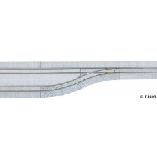 Odbočka s dlažbou, levá, tramvajové kolejivo Luna, H0, Tillig 87611