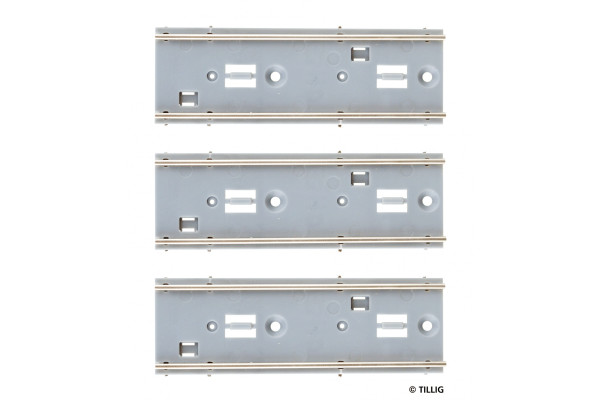 Přímá kolej bez povrchu, 66,2 mm, 3 kusy, tramvajové kolejivo Luna, H0, Tillig 87781