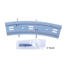 Oblouková kolej bez povrchu, R 204 mm, 25°, s napájením, tramvajové kolejivo Luna, TT/H0m, Tillig 87297