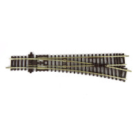 Jednoduchá výhybka pravá, 166 mm, R 631 mm/15°, TT, Hornby TT8009