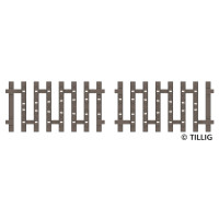 Flexibilní pražcové podloží s přípravou pro pojistný oboustranný úhelník, koncový díl, 41,5 mm, 2 kusy, dřevěné pražce, TT, Tillig 83191