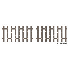 Flexibilní pražcové podloží s přípravou pro pojistný oboustranný úhelník, koncový díl, 41,5 mm, 2 kusy, dřevěné pražce, TT, Tillig 83191