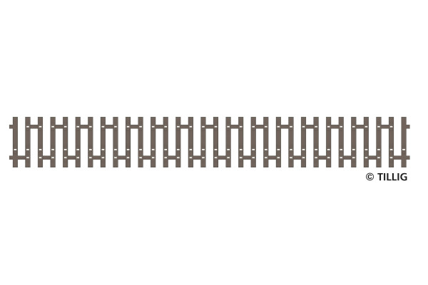 Flexibilní pražcové podloží s přípravou pro pojistný jednostranný úhelník, 166 mm, dřevěné pražce, TT, Tillig 83192