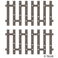 Flexibilní pražcové podloží s přípravou pro pojistný jednostranný úhelník, koncový díl, 41,5 mm, pravé, 2 kusy, dřevěné pražce, TT, Tillig 83194