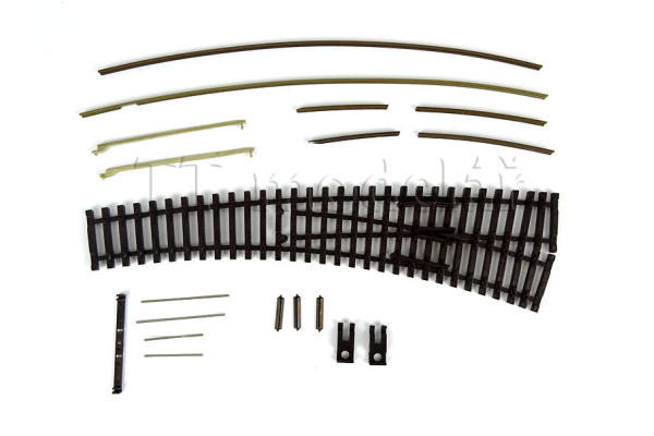 Stavebnice obloukové výhybky IBW pravá brunýrovaná, TT, Tillig 83417