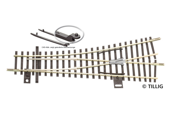 Jednoduchá výhybka EW1, levá, TT, Tillig 83329