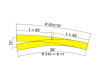 Oblouková výhybka levá, s ručním pohonem, 30/15 stupňů, TT, Tillig 83862