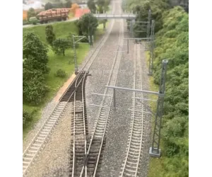 Maketa trolejové brány s dvěma výložníky, 2 kusy, stavebnice, TT, ES Pečky 19434