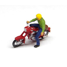 Motocykl Jawa 250 s jezdcem ukazujícím vlevo, nebarvený, TT, TT Jeník TTJ03