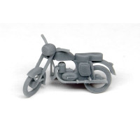 Motocykl Jawa 250 s úchytem pro sajdkáru, nebarvený, H0, TT Jeník H0J04