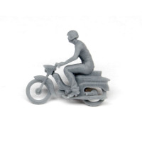 Motocykl Jawa 50, s jezdcem, nebarvený, H0, TT Jeník H0J10
