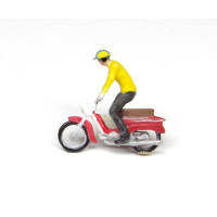 Motocykl Jawa 50, se stojícím jezdcem, nebarvený, H0, TT Jeník H0J13