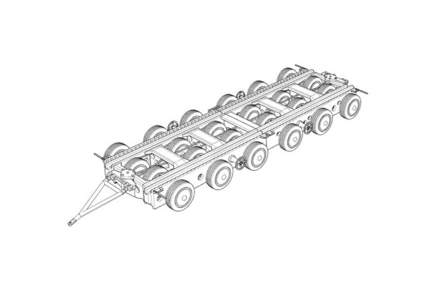 Resinová stavebnice těžkého 6nápravového německého podvalníku do 80 tun, TT, Hauler HTT120083