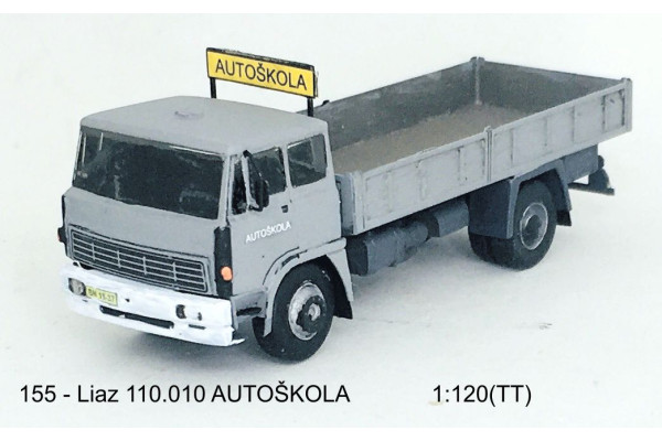 Stavebnice - Liaz 110.010 nízký valník AUTOŠKOLA, čirá kabina, TT, Štěpnička 155a