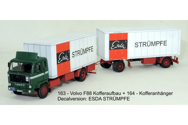 Stavebnice, Volvo F88/89 skříňová nástavba, detailní kabina, Esda Strümpfe, TT, Štěpnička 163jb