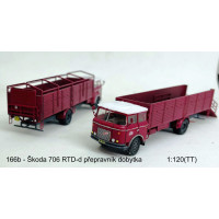 Stavebnice, Škoda 706 RTD, přepravník dobytka, detailní kabina 2. generace se 4 světly, TT, Štěpnička 166bc