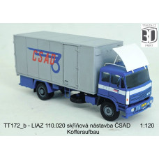 Stavebnice LIAZ 110, skříňová nástavba, detailní kabina – otevřené dveře, logo ČSAD, TT, Štěpnička 172cb Stavebnice LIAZ 110, skříňová nástavba, detailní kabina – otevřené dveře, logo ČSAD, TT, Štěpnička 172cb