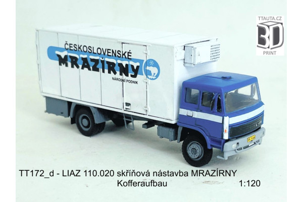 Stavebnice LIAZ 110, skříňová nástavba, čirá kabina, mrazírny, TT, Štěpnička 172ae