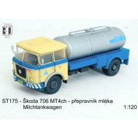 Stavebnice, Škoda 706 MT4ch cisterna na mléko, čirá kabina, TT, Štěpnička 175a Stavebnice, Škoda 706 MT4ch cisterna na mléko, čirá kabina, TT, Štěpnička 175a