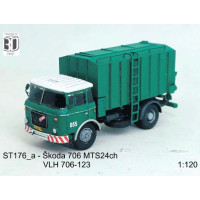 Stavebnice, Škoda 706 MTS24ch – VLH 706-123, čirá kabina, TT, Štěpnička 176aa