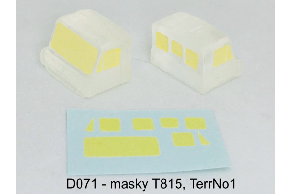 Zakrývací masky pro čiré kabiny Tatra 815, TerrNo1, TT, Štěpnička D071