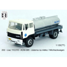 Stavebnice, Liaz 110.010 Strojobal ACM-085 cisterna na mléko, otevřené dveře, TT, Štěpnička 202c