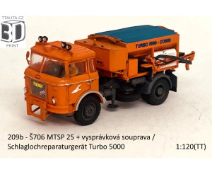 Stavebnice, Škoda 706 MTSP 25 údržba silnic, vysprávková souprava Turbo 5000, detailní kabina 2. generace, TT, Štěpnička 209b