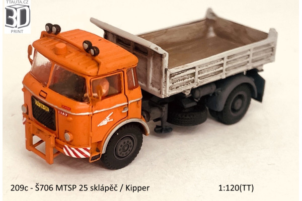 Stavebnice, Škoda 706 MTSP 25 údržba silnic, sklápěč, detailní kabina 2. generace, TT, Štěpnička 209c Stavebnice, Škoda 706 MTSP 25 údržba silnic, sklápěč, detailní kabina 2. generace, TT, Štěpnička 209c