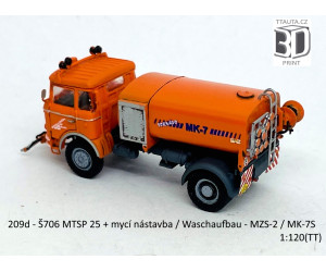 Stavebnice, Škoda 706 MTSP 25 údržba silnic, mycí nástavba, detailní kabina 2. generace, TT, Štěpnička 209d