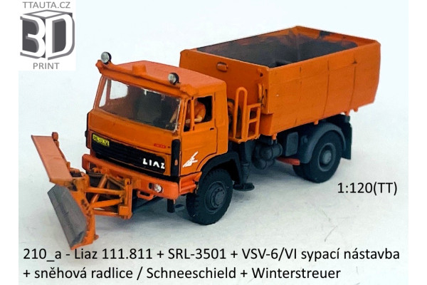 Stavebnice, LIAZ 151.811 údržba silnic, sypací nástavba+sněhová radlice, krátká, detailní kabina, TT, Štěpnička 210da Stavebnice, LIAZ 151.811 údržba silnic, sypací nástavba+sněhová radlice, krátká, detailní kabina, TT, Štěpnička 210da