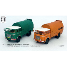 Stavebnice, Škoda 706 RTK BOBR – popelářský vůz / RTK-Z – přepravník krmiv, detailní kabina 2. generace, TT, Štěpnička 211c