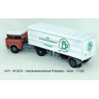 Stavebnice, chladírenský návěs Orličan N13CH, Getränkekombinat Postdam, zelený, TT, Štěpnička 147l