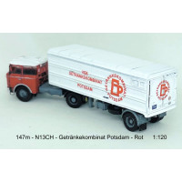 Stavebnice, chladírenský návěs Orličan N13CH, Getränkekombinat Postdam, červený, TT, Štěpnička 147m