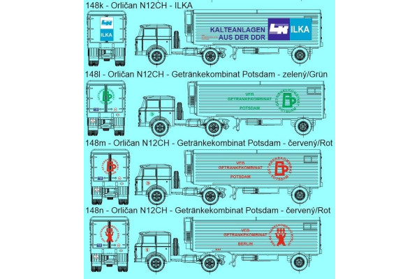 Stavebnice, chladírenský návěs Orličan N12CH, Getränkekombinat Berlin, červený, TT, Štěpnička 148n