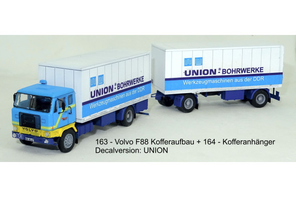 Stavebnice, Volvo F88/89 skříňová nástavba, čirá kabina, Union Gera, TT, Štěpnička 163da