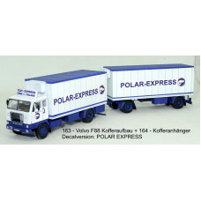 Stavebnice, Volvo F88/89 skříňová nástavba, detailní kabina, Polar Express, TT, Štěpnička 163ib